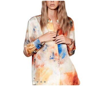 Aritzia Wilfred Le Fou Celestine 100% silk blouse tunic